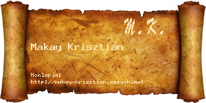 Makay Krisztián névjegykártya